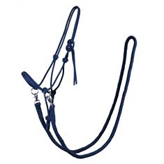 Rope Halter QHP With Reins Dark Blue