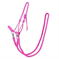 Rope Halter QHP With Reins Dark Pink