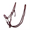 Rope Halter QHP With Reins Dark Red