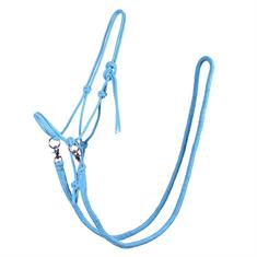 Rope Halter QHP With Reins Light Blue