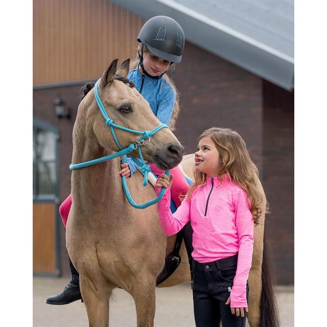 Rope Halter QHP With Reins Light Blue