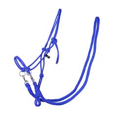 Rope Halter QHP With Reins Mid Blue