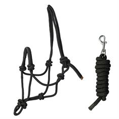 Rope Halter with Lead Rope QHP Colour Black