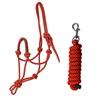 Rope Halter with Lead Rope QHP Colour Red