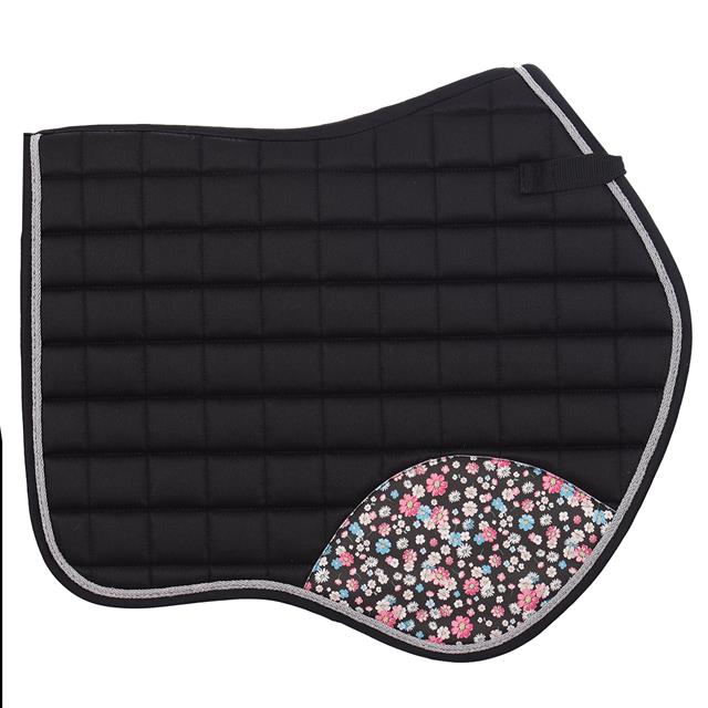 Saddle Pad Equestrian Flowers Epplejeck Black