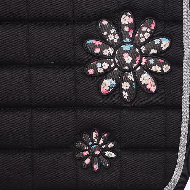 Saddle Pad Equestrian Flowers Epplejeck Black