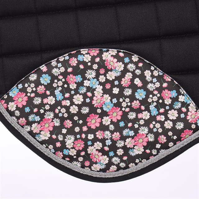 Saddle Pad Equestrian Flowers Epplejeck Black