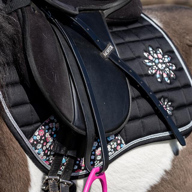 Saddle Pad Equestrian Flowers Epplejeck Black