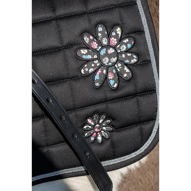 Saddle Pad Equestrian Flowers Epplejeck Black