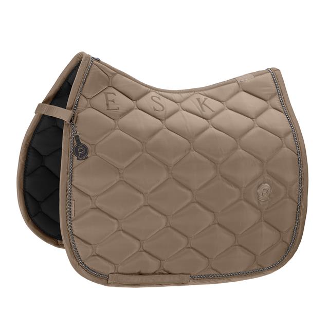Saddle Pad Eskadron Platinum Highgloss Pearls Dressage Light Brown