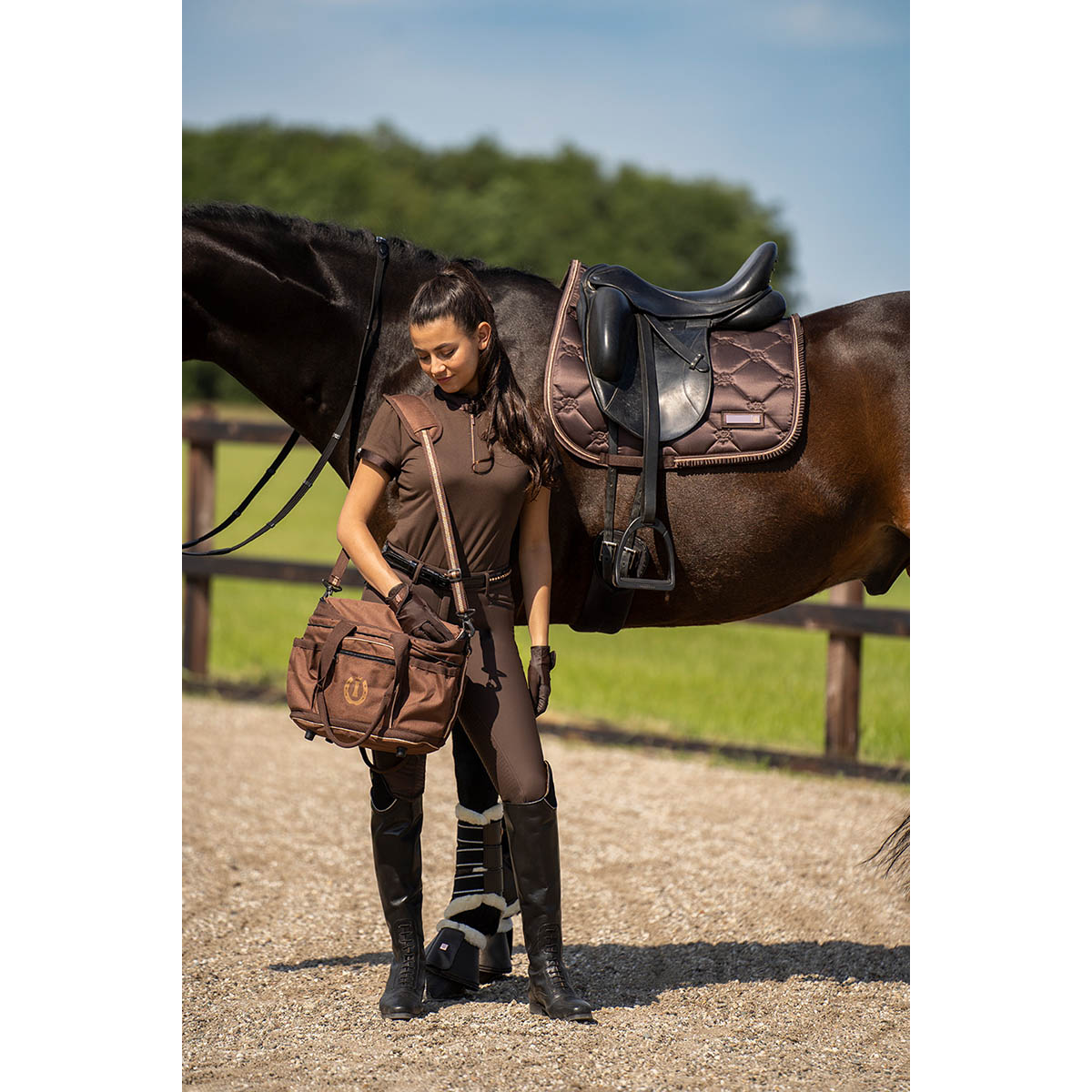 Saddle Pad Imperial Riding IRHLovely Dressage Brown - Epplejeck