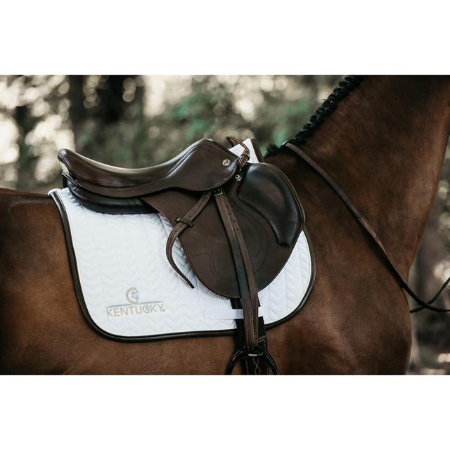 Saddle pad Kentucky Leather Fishbone White