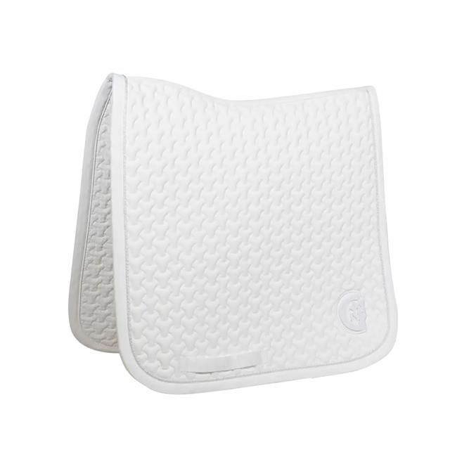 Saddle Pad Plaited 3D Logo Dressage Kentucky White