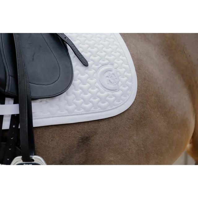 Saddle Pad Plaited 3D Logo Dressage Kentucky White