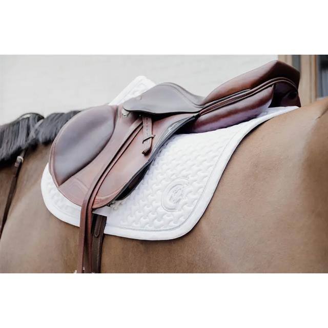 Saddle Pad Plaited 3D Logo Jumping Kentucky White