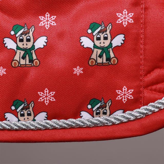 Saddle Pad QHP Merry Christmas Red