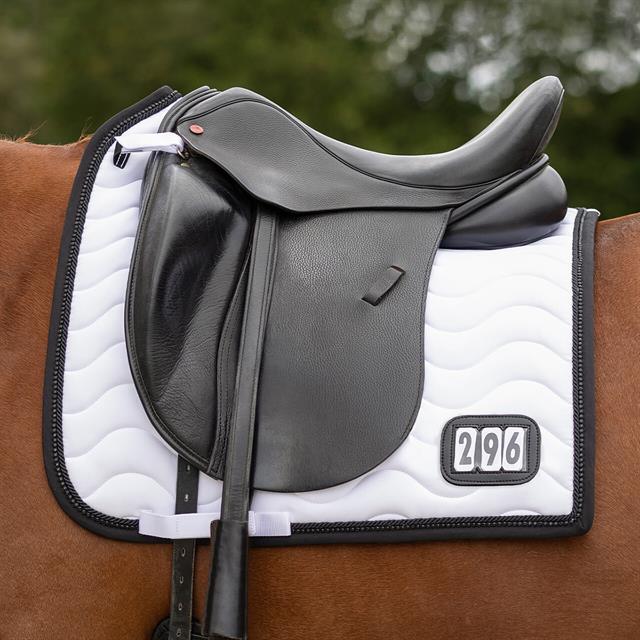 Saddle Pad QHP Number Dressage White-Black