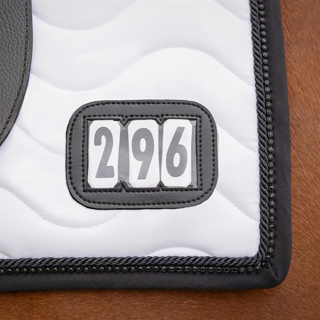 Saddle Pad QHP Number Dressage White-Black