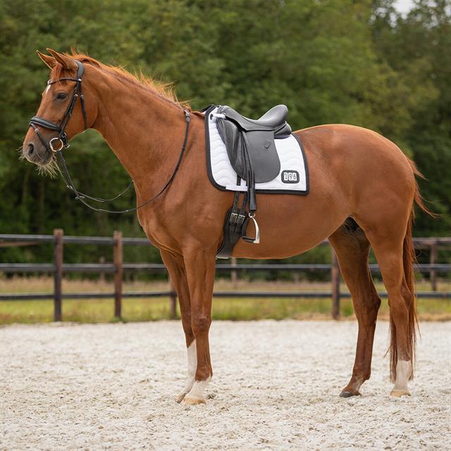 Saddle Pad QHP Number Dressage White-Black