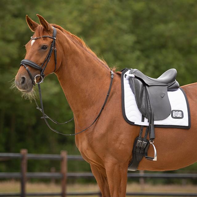 Saddle Pad QHP Number Dressage White-Black