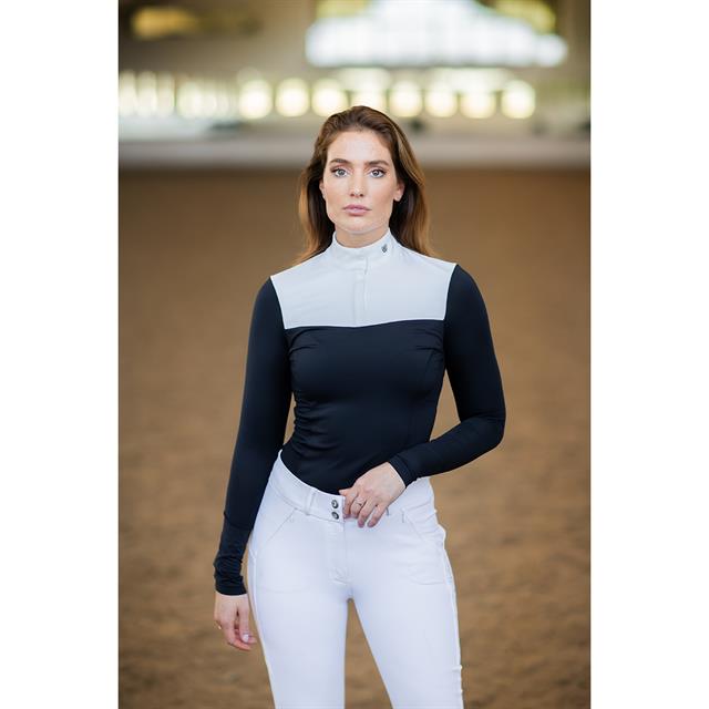 Show Shirt Equestrian Stockholm Refined Longsleeve Dark Blue-White
