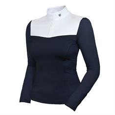 SHOWSHIRT EQUESTRIAN STOCKHOLM REFINED LONGSLEEVE Dark Blue-White