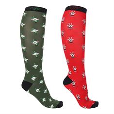 Socks QHP Christmas Elf and Rudolph 2-Pack Multicolour