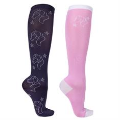 Socks QHP Gwenn 2-pack Pink-Dark Blue