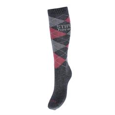 Socks Stapp Horse Argyle Dark Grey-Pink