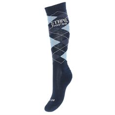 Socks Stapp Horse Argyle Lurex Dark Blue-Light Blue