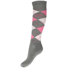 Socks Stapp Horse Check Grey-Pink