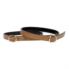 Spur Straps Epplejeck Luxurious Leather Mid Brown-Gold