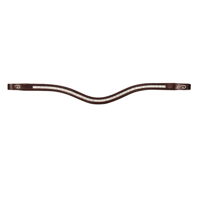 Stirnriemen Double White Swarovski V-Shape New English Collection Dy'on Brown
