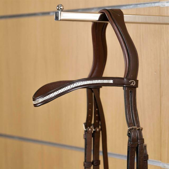 Stirnriemen Double White Swarovski V-Shape New English Collection Dy'on Brown
