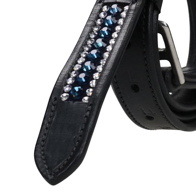 Stirrup Leathers Epplejeck EJCrystals Silver-Blue