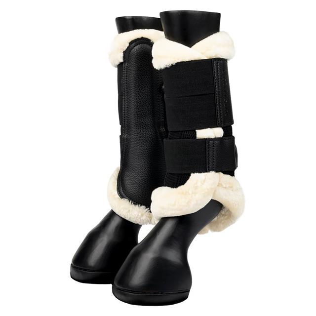 Tendon Boots LeMieux Fleece Edge Mesh Brushing Black-beige