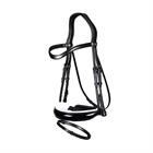 Trense Patent Large Crank White Padding Dressage Collection by Dy'on Black