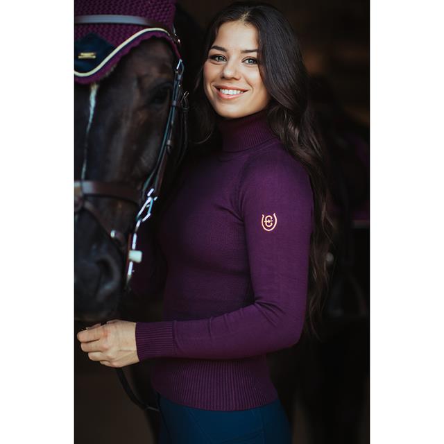Turtleneck Sweater Equestrian Stockholm Purple Gold Purple