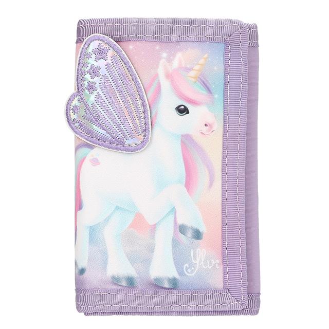 Wallet Ylvi with Embroidered Wings Purple