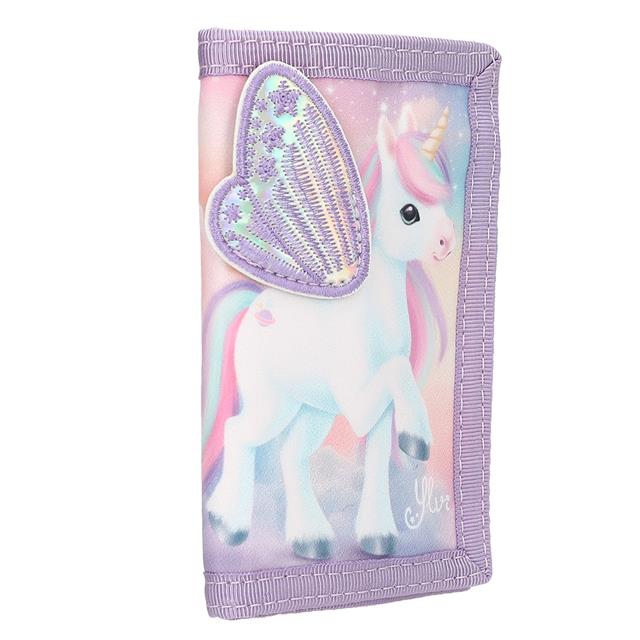 Wallet Ylvi with Embroidered Wings Purple