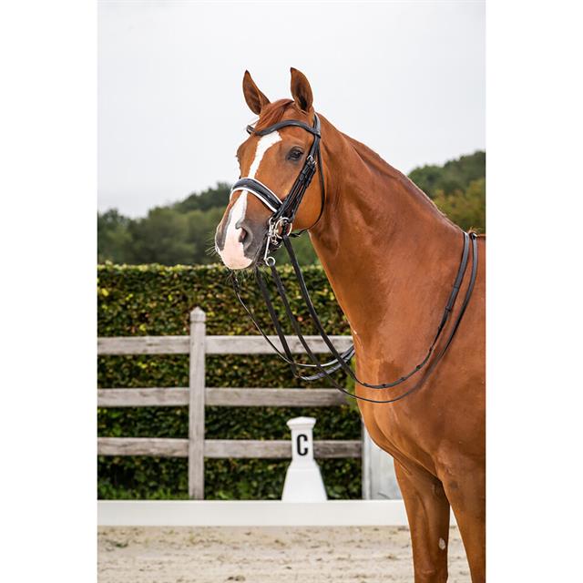 Weymouth Bridle Dy'on Patent Large Crank White Dressage Collection Black