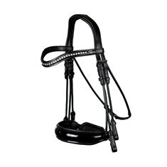 Weymouth Bridle Dy'on Patent Large Round-Stitched DRC Black