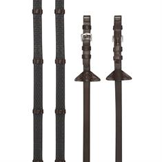 Zügel Soft Gummi mit Stegen LeMieux Mid Brown-Silver